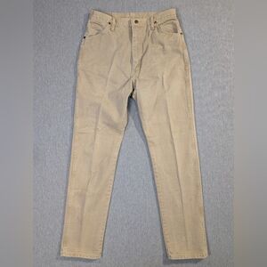 Wrangler Cowboy Cut Jeans Women's 13 X 34 Tan Slim Fit Tapered Leg High Rise